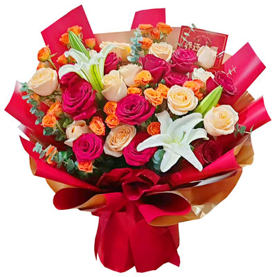 淮北19朵玫瑰百合，爱情永不凋零